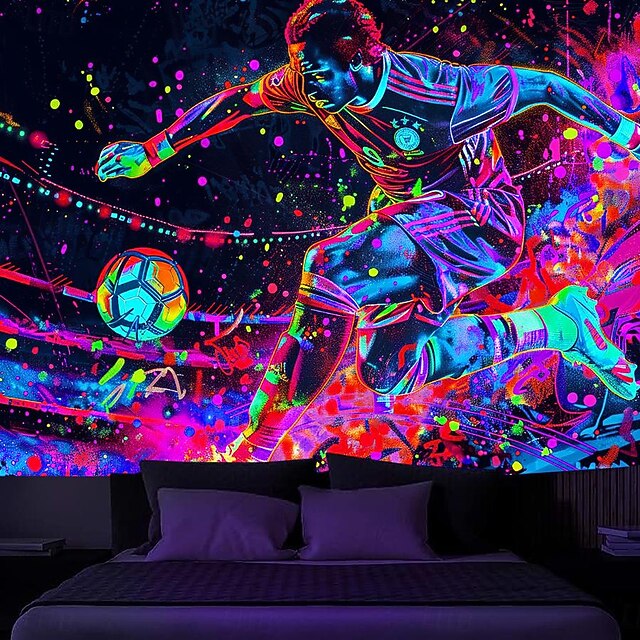 BlissYard Psychedelic Wizard DJ Wandteppich - UV-reaktiv 190x150cm