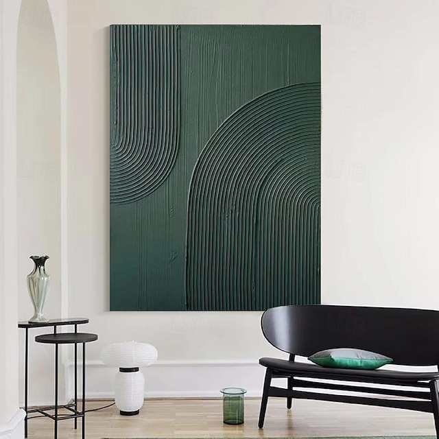  handgemaltes weißes abstraktes Gemälde auf Leinwand, handgefertigte 3D-Strukturwandkunst, grünes modernes Gemälde für handgefertigte Leinwandkunst, Gemälde für Wohnzimmerdekor, trendiges Kunstwerk,
