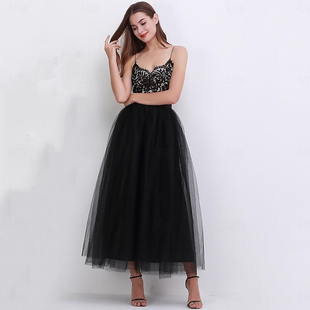  Retro Vintage 1950s Petticoat Hoop Skirt Tutu Under Skirt Crinoline Tulle Skirt Women's Masquerade Casual Daily Skirt