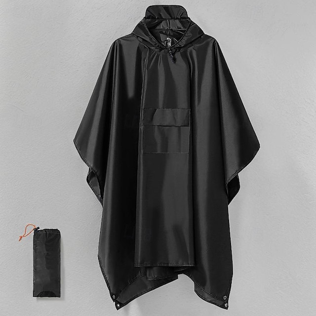  Unisex Hiking Raincoat Spring Autumn / Fall Outdoor Solid Color 3 In 1 Waterproof Lightweight Picnic Tarp Hoodie Raincoat Rain Poncho Black Army Green Blue