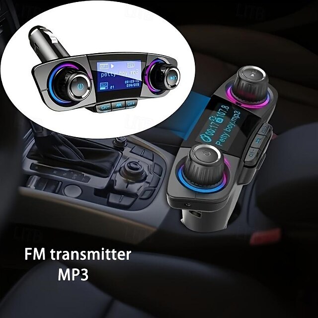  נגן mp3 לרכב 1 יחידות עם חריץ כרטיס aux מקלט אלחוטי רב תכליתי רכב usb נגן מוסיקה דיבורית שיחות טלפון מטען רכב אלחוטי FM משדר אביזרי רכב אביזרי טלפון מתנה
