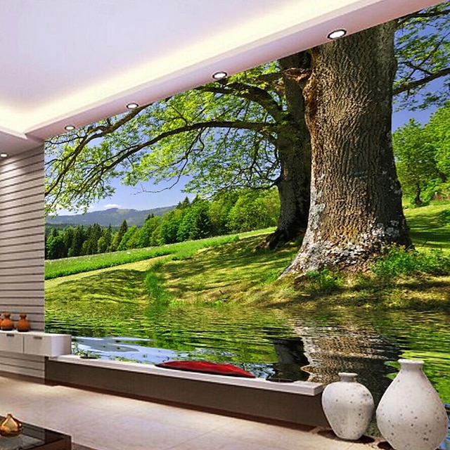  coola tapeter fototapet livets träd landskap tapet väggdekal som täcker tryck lim krävs 3d-effekt canvas heminredning