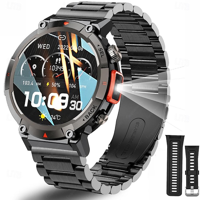  s100 Reloj inteligente 1.45 pulgada Smartwatch Reloj elegante Bluetooth Podómetro Recordatorio de Llamadas Seguimiento del Sueño Compatible con Android iOS Hombre Llamadas con Manos Libres