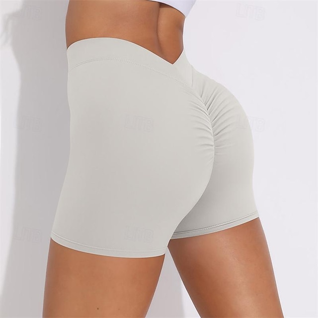  Women's Gym Shorts Yoga Shorts Workout Shorts High Waist Yoga Gym Workout Pilates Shorts Black White Royal Blue Sports Activewear Stretchy Slim