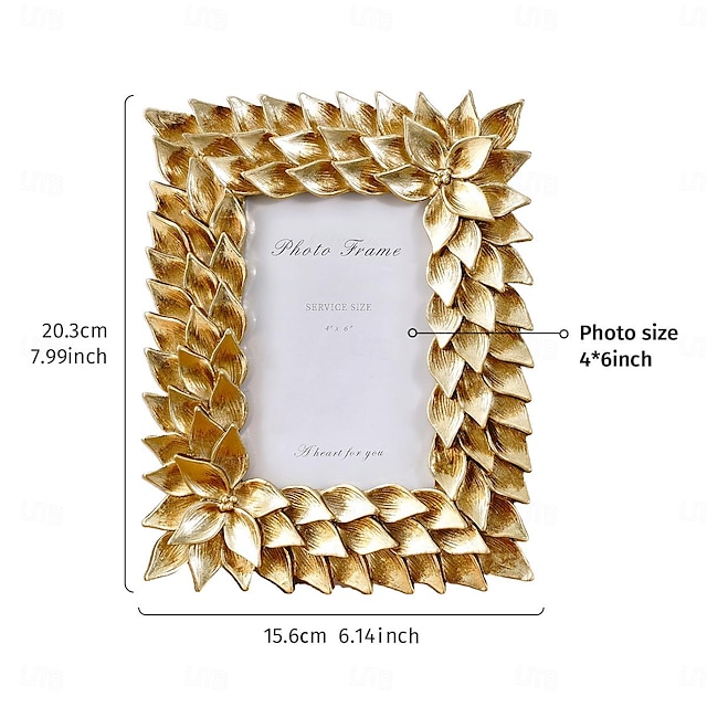 Διακοσμητικό πλαίσιο vintage χρυσό ορχιδέα με floral περίγραμμα - διακοσμητικό πλαίσιο φωτογραφιών από υλικό αντίκα ρητίνης κατάλληλο για οριζόντια ή κάθετη προβολή, ιδανικό για διακόσμηση φωτογραφιών