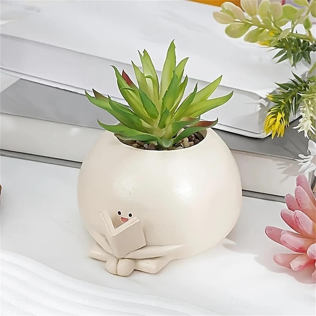  Pot de fleur en résine pour livre artisanal à planter – améliorez votre espace avec cette élégante pièce de décoration d'intérieur.