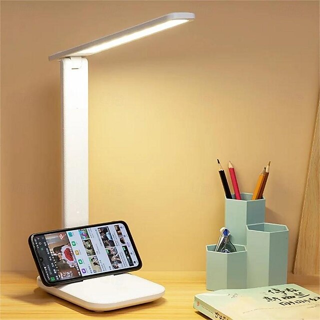  lampe de table pliante lecture usb tactile dimmable protection des yeux lampe de bureau led chambre étudiant lecture veilleuse 3 couleurs lampe de bureau à intensité variable en continu tactile