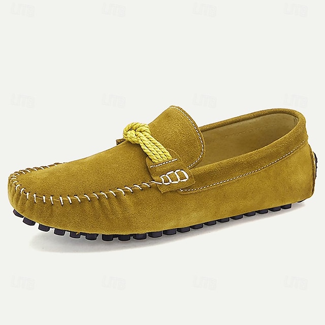  Men's Loafers & Slip-Ons Comfort Loafers Penny Loafers PU Leather Comfortable Slip Resistant Loafer Yellow-Brown Wine Black