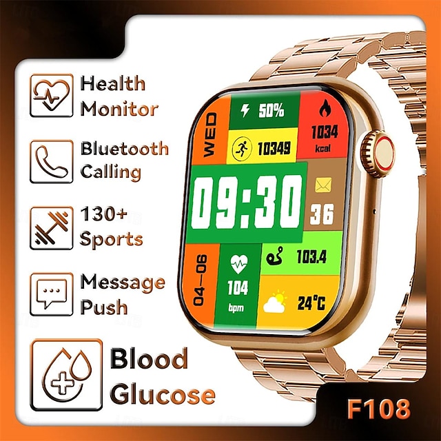  f108 smartwatch hartslag bluetooth oproepinformatie push-step count sporthorloge slimme armband