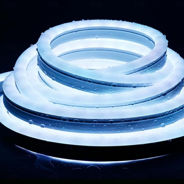  5 m 10 m 15 m Światła pasków neonowych 600-3000 Diody LED 2835 SMD Elastyczny neon 8mm 1 szt. Ciepła biel Biały Czerwony Taśmy LED Na zewnątrz Wodoodporny Święto 220-240 V