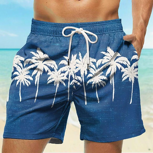 Men's Coconut Tree Swim Shorts Board Shorts Swimming Trunks Mid Waist Fashion Streetwear Designer Casual Daily Holiday Pocket Drawstring Elastic Waist Designer Clothing Apparel4