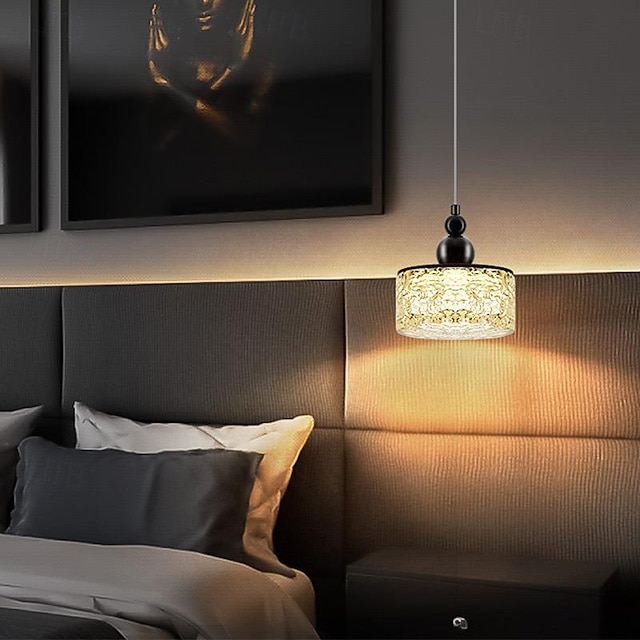  LED Pendant Light Nordic Crystal 1-Light 15 cm Resin Metal 3-Color-Light Modern Bedroom Dining Room 110-240V