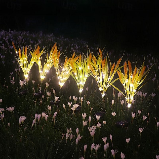  Solar Wheat Fringe Lights Simulation Wheat Fringe Decorative Lights Solar Garden Lights Landscape Lawn Lights
