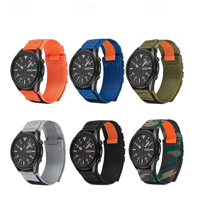  時計バンド のために Samsung Galaxy Watch 6/5/4 40/44mm, Galaxy Watch 5 Pro 45mm, Galaxy Watch 4/6 Classic 42/46/43/47mm, Watch 3, Active 2, Gear S3 S2 ナイロン 置換 ストラップ 編み 贅沢 調整可 スポーツループ リストバンド