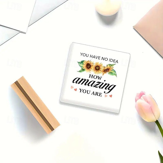  1pc Inspirational Desk Sign Positive Sign Desk Decor You Have No Idea How Amazing You Are Acrylic Plaque Inspirational Gift For Women Friends Cheer Up Gift For Coworker