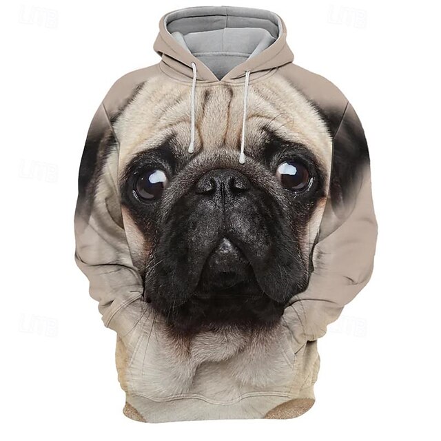 Men's Dog Graphic Prints Hoodie Hoodies Sweatshirt Streetwear Designer Long Sleeve Hooded Daily Sports Khaki Print Spring &  Fall Designer4
