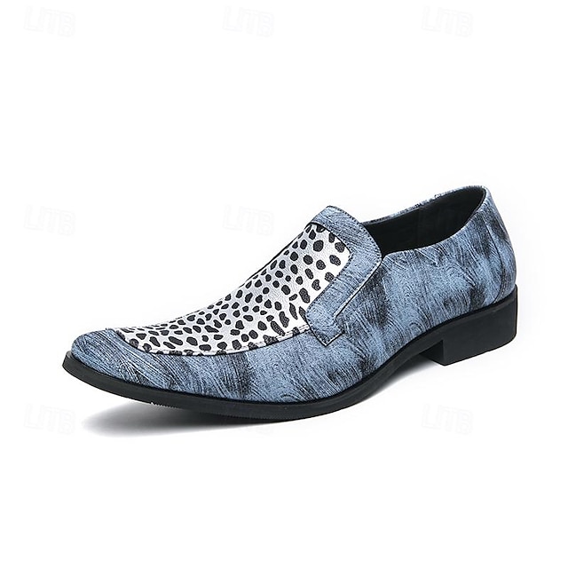  Hombre Zapatos de taco bajo y Slip-On Casual Exterior Diario PU Transpirable Cómodo Mocasín Blanco Azul Verano