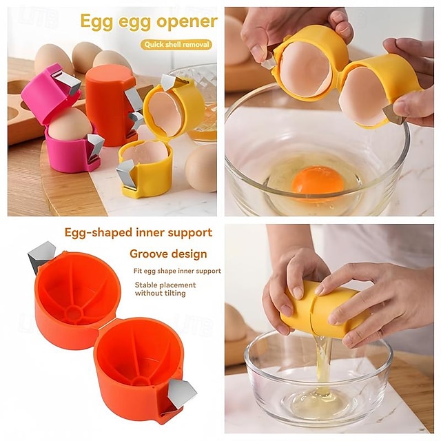  Abridor de huevos, galleta de huevos duradera, galleta de huevos, herramienta creativa para romper huevos crudos, accesorios de cocina fáciles, utensilios de cocina rápidos para huevos crudos,