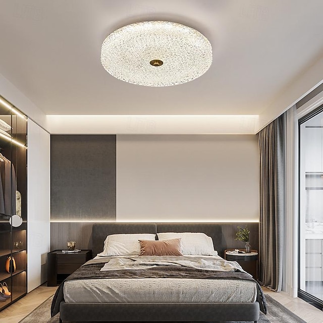  led stropní světlo 40 cm kulaté křišťálové 3-barevné světlo starlight stropní lampa ložnice lampa stropní světlo do obývacího pokoje chodba 110-240v