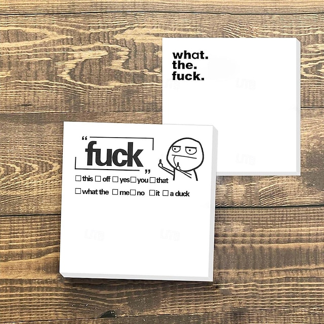  Fresh Outta Fucks Pad - Funny Novelty Memo Sticky Notes - Snarky Office Supplies for Work Office Desk Accessory Gifts for Co-Workers Friends White Elephant Fun Gifts