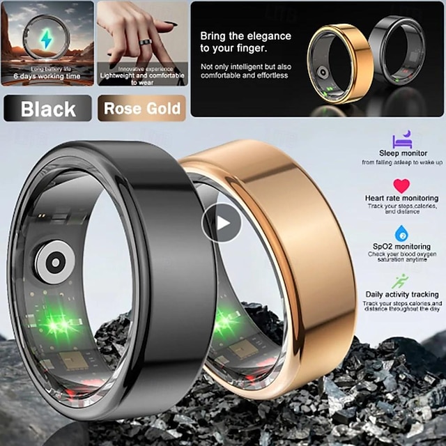 NEW R02 Smart Ring Multifunctional Step Health Tracker Heart Rate Blood ...