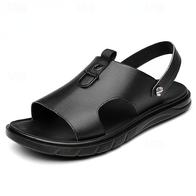  sandale barbati piele sandale negre de vara mers lejer vacanta zilnic pantofi plaja