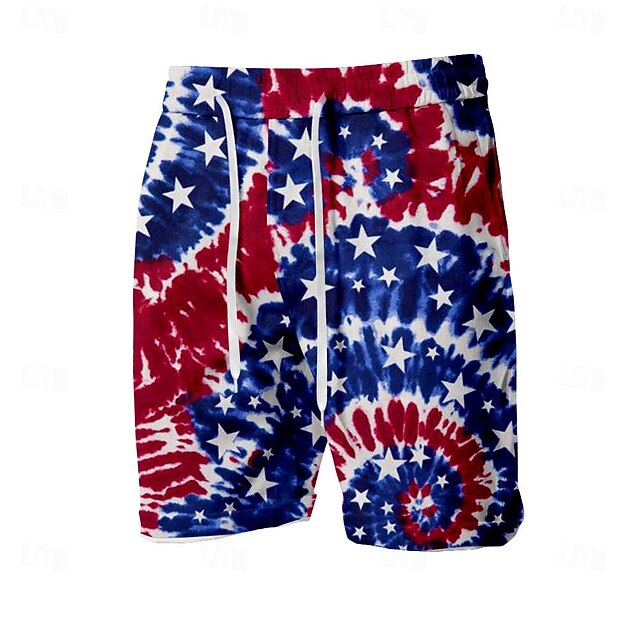 Men's Star Tie Dye Swim Shorts Board Shorts Swimming Trunks Mid Waist Fashion Streetwear Designer Casual Daily Holiday Pocket Drawstring Elastic Waist Designer Clothing Apparel4
