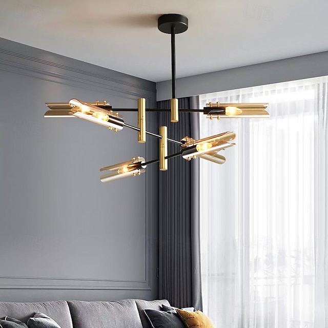  led hanglamp vintage industrieel 74/87/92cm 4-kops/6-kops/8-kops amber rookglas verlichting voor eetkamer slaapkamer moderne stijl 110-240v