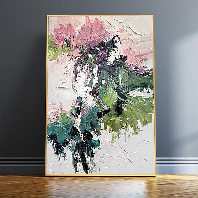 handgjord oljemålning canvas väggkonst dekoration modern abstrakt blomma för heminredning rullad ramlös osträckt målning