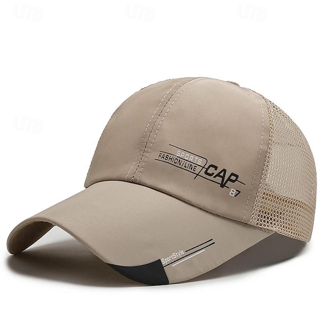  Men's Baseball Cap Sun Hat Trucker Hat Black White Polyester Fashion Casual Street Daily Letter Adjustable Sunscreen Breathable