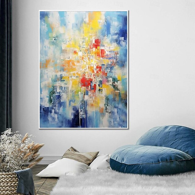  Handmate Oil PaintingCanvasWall Art DecorationAbstract Knife PaintingLandscape Warm Colorsfor Home Decor Rolled Frameless Unstretched Painting
