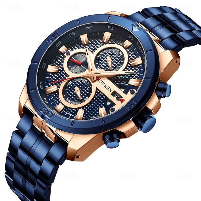  CURREN Men Quartz Watch Creative Fashion Business Wristwatch Calendar Chronograph Waterproof Decoration Steel Watch