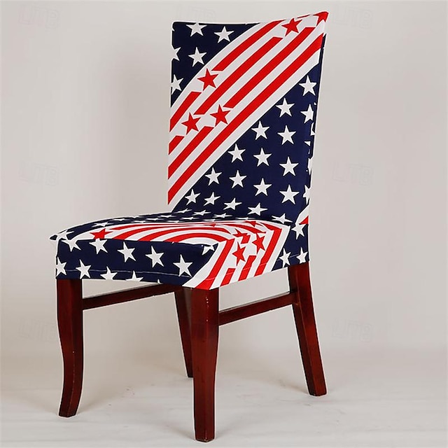  2 pièces fournitures de fête de la fête de l'indépendance usage domestique housses de chaise anti-salissure paquets de chaise d'hôtel housses de chaise housses de chaise élastiques d'une seule pièce