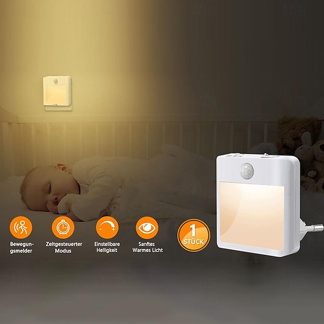  LED Night Light Smart Motion Sensor Dimmable Emergency Lamp White Warm Lamp Bedroom Living Room Study Bedside Kitchen Light