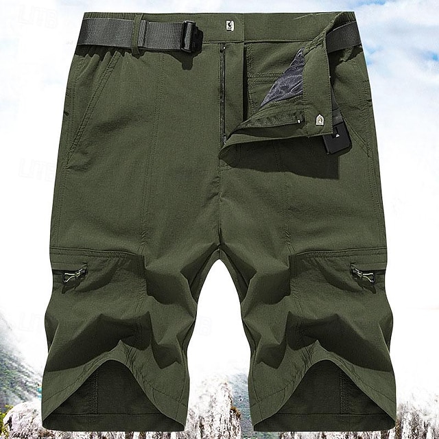  男性用 カーゴショーツ ハイキング ショーツ 軍隊 夏 アウトドア レギュラー 防水 速乾性 高通気性 ショートパンツ ダークグレー ブラック 狩猟 登山 キャンプ / ハイキング / ケイビング M L XL XXL XXXL