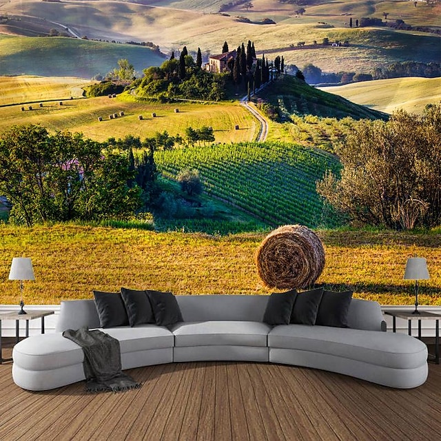 Landscape Fields Hanging Tapestry Wall Art Large Tapestry Mural Decor Photograph Backdrop Blanket Curtain Home Bedroom Living Room Decoration 6