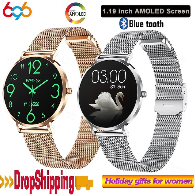  696 T8mini Smartwatch 1.19 Zoll Smart-Armband Bluetooth Anruferinnerung Schlaf-Tracker Herzschlagmonitor Kompatibel mit Android iOS Damen Nachrichterinnerung IP 67 40mm Uhrengehäuse