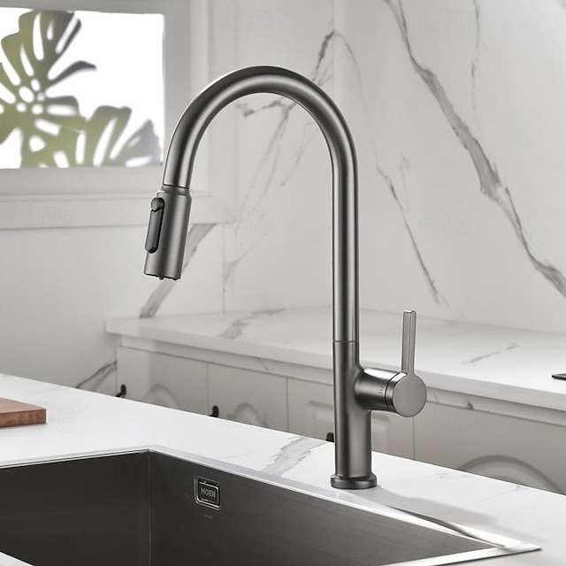  Kitchen faucet - Single Handle One Hole Chrome / Nickel Brushed / Electroplated Pull-out / Pull-down / Tall / High Arc / Purified water Centerset Modern Contemporary Kitchen Taps
