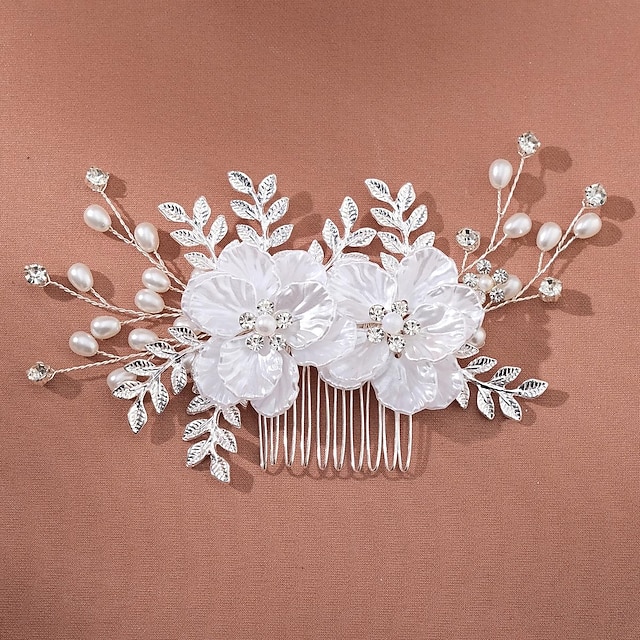  Pettini per capelli Copricapo Strass Lega Matrimonio cocktail Elegante Lusso Con Perle Dettagli con cristalli Copricapo Copricapo