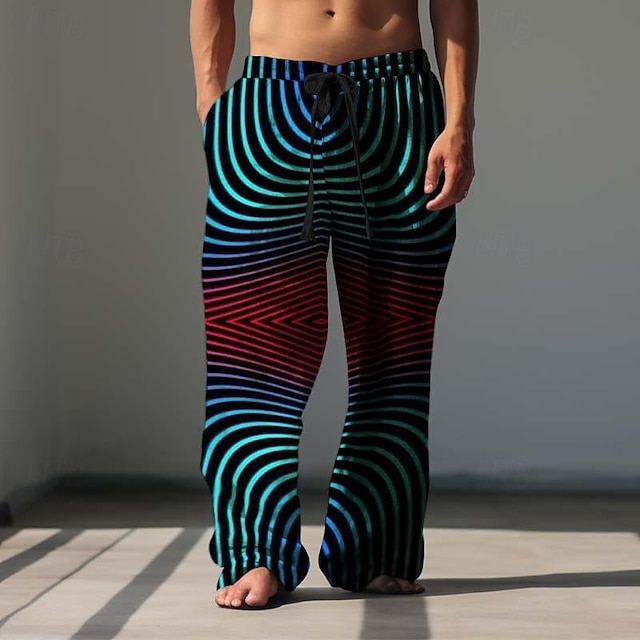  мужские гавайские брюки брюки с графикой для отдыха на открытом воздухе красные синие неэластичные