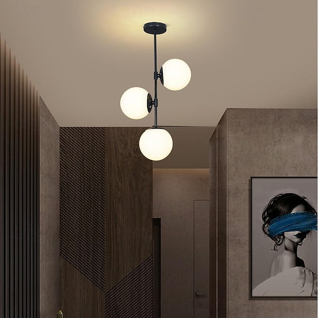  LED Pendant Light Multi Lights Stair Spiral Luxury Home 3-Light 28 cm Glass  Modern Nordic Style Cafes Office 110-240V