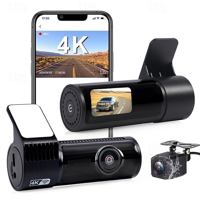  D18 1080p / 2160Ρ Νεό Σχέδιο / HD / με την πίσω κάμερα DVR αυτοκινήτου 170 μοίρες Ευρεία γωνεία 1.5 inch IPS Κάμερα Dash με WIFI / Νυχτερινή Όραση / G-Sensor 4 υπέρυθρα LED Εγγραφή αυτοκινήτου