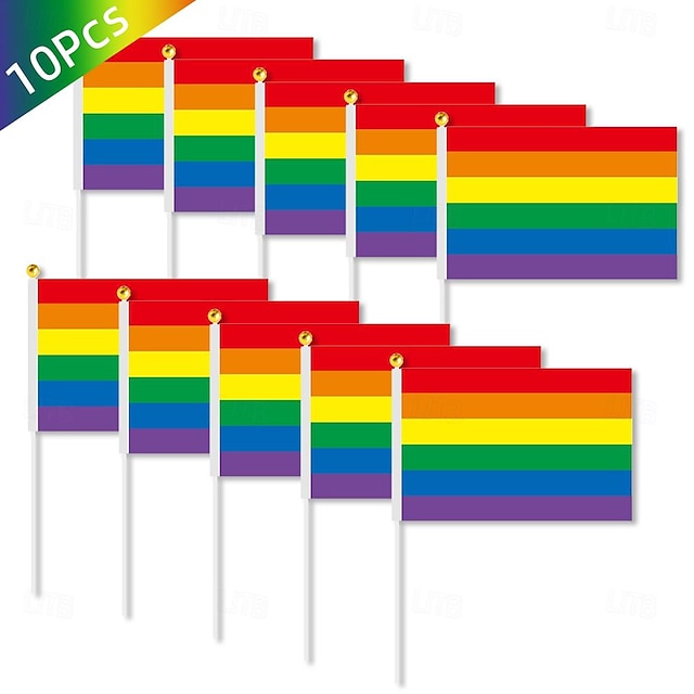  Regenbogenflaggen-Bündel 10 Stück / 5 Stück LGBT LGBTQ Verkleidung Erwachsene Unisex Schwul Lesbisch Queer Pride Parade Pride Month Party Karneval Alltag