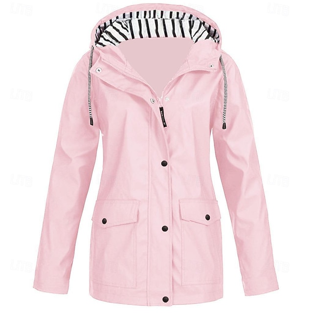 Women's Rain Jacket Waterproof Hiking Jacket Hoodie Jacket Outdoor ...