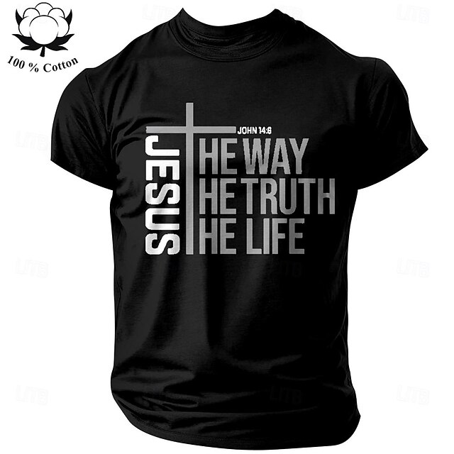 Christian Jesus The Way The Truth The Life John 14:6 Men's Graphic Short Sleeve T-Shirt4