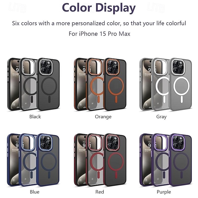 Phone Case For iPhone 15 Pro Max Plus iPhone 14 13 12 11 Pro Max Plus Back Cover Magnetic Adsorption Support Wireless Charging Shockproof TPU PC