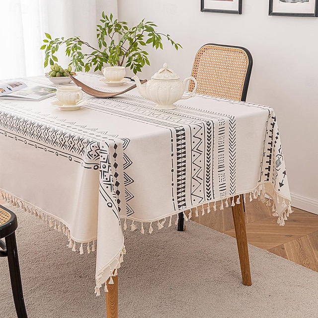  Bohemian Fringed Tablecloth