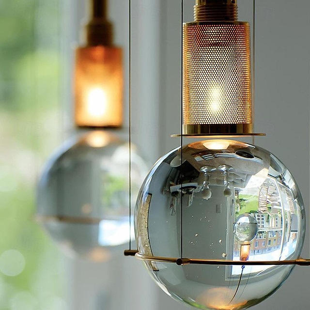  LED Pendant Light Glass Ball 1-Light 15 cm Suspension Luminaire Modern Minimalist Creative Personality Meteor Shower Pendant Lamp Bedroom Dining Room 110-240V