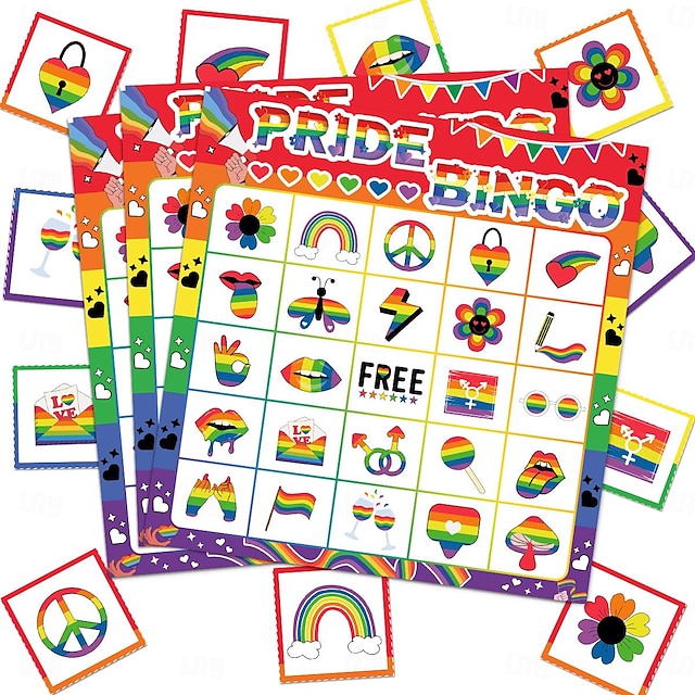  Pride BINGO, Pride Month, LGBTQ Party Game, Digital Download, Printable Games, 60 Unique Cards