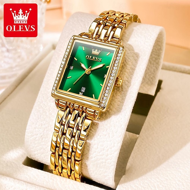  OLEVS Women Quartz Watch Minimalist Fashion Casual Wristwatch Luminous Calendar Waterproof Decoration Stainless Steel Watch